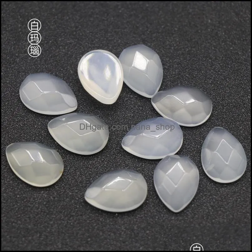 13*18mm flat back assorted loose stone faceted teardrop cab cabochons beads for jewelry making healing crystal wholesale