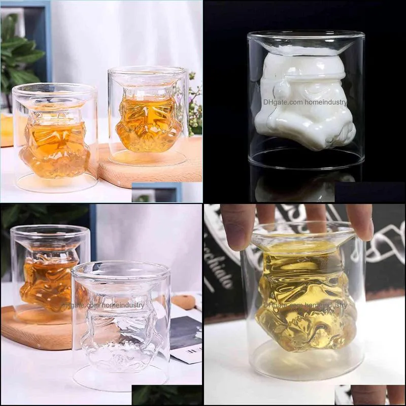 storm trooper shape double wall cup bar brandy beer whiskey creative wine glass home breakfast milk coffee cups