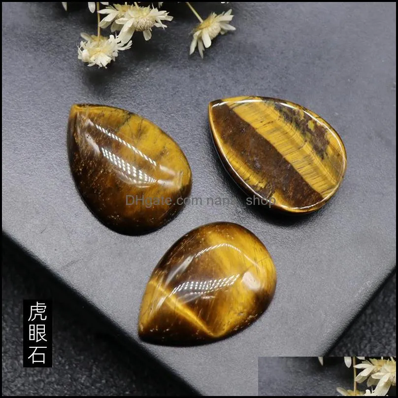 18*25mm flat back assorted loose stone teardrop cab cabochons beads for jewelry making waterdrop healing crystal wholesale