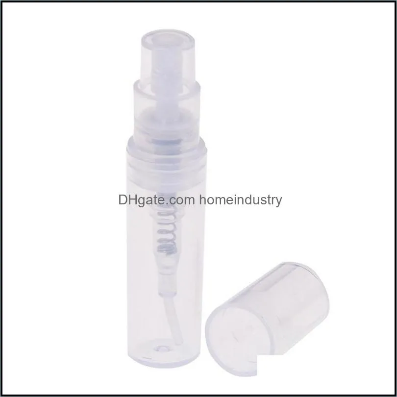 mini transparent 2 ml spray plastic bottle spray perfume empty sample bottle suitable for travel party 90pcs3205