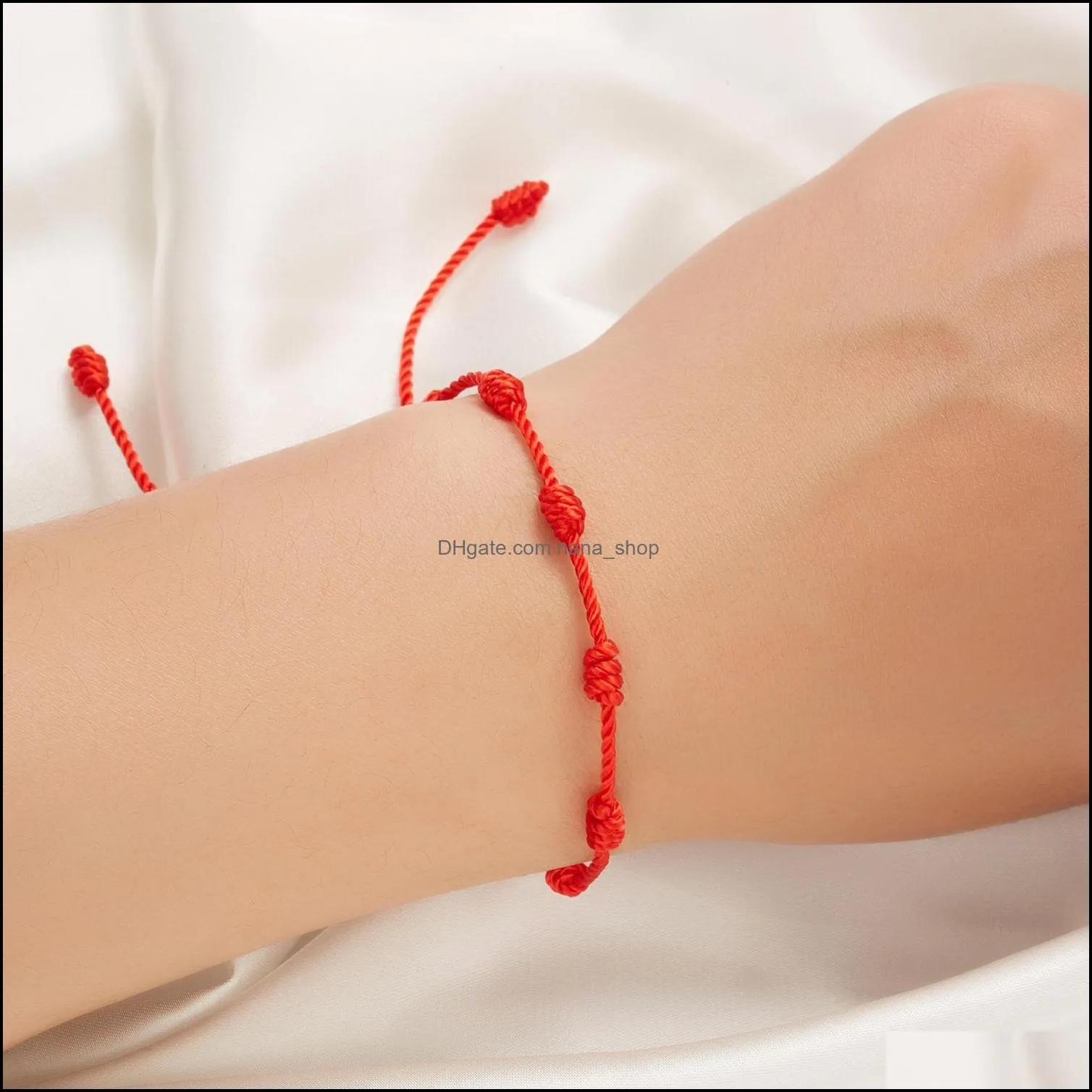 7 knots red black string bracelet protection good luck amulet for success prosperity handmade rope bracelets lucky charm bangles gift