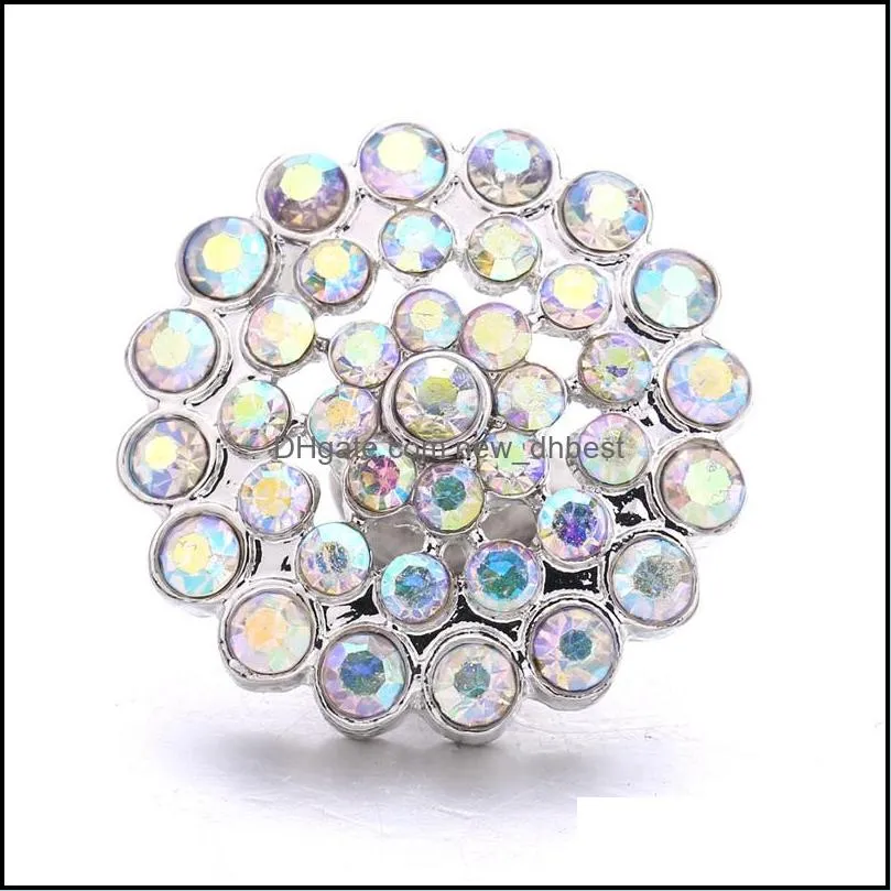 rhinestone gadget 18mm snap button clasp charms for snaps diy jewelry findings suppliers gift