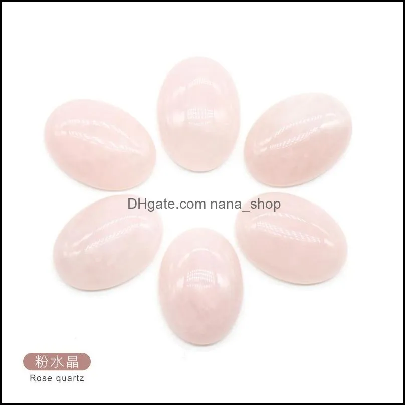 18*25mm flat back assorted loose stone oval cab cabochons beads for jewelry making healing crystal wholesale