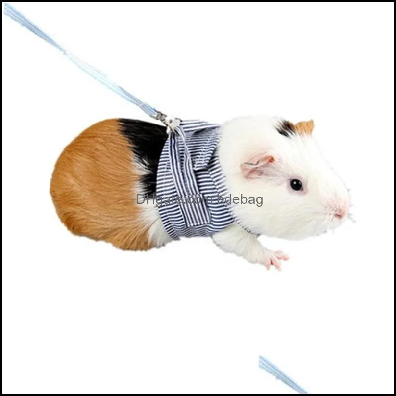 little pet leashes adjustable break free chest strap pets red blue stripes beautiful clothes traction belt multi purpose guinea pig rabbit 15cx