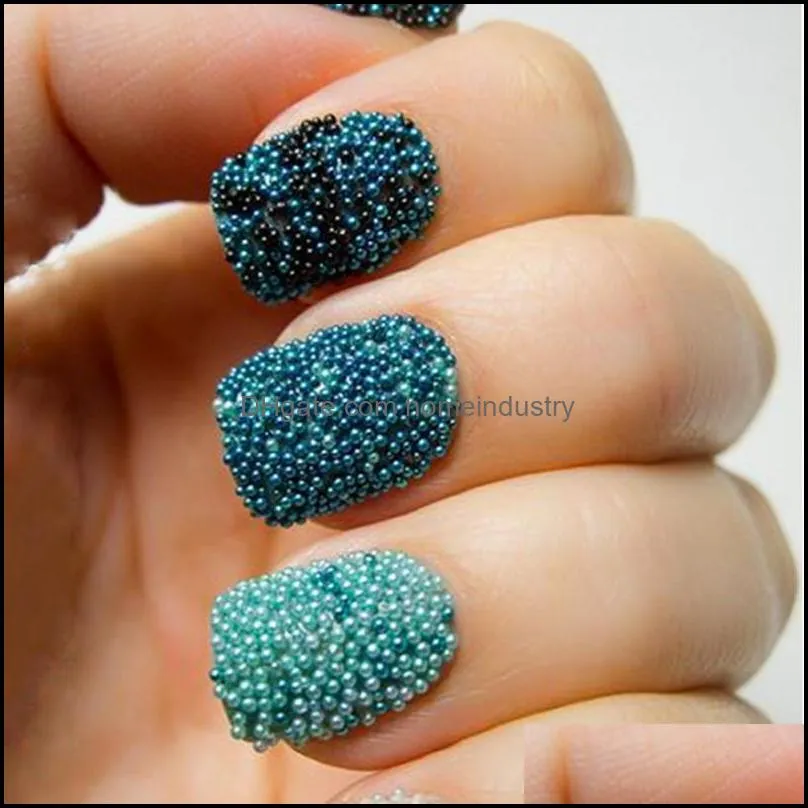 nail art decorations 10g/box 0.6mm0.8mm mini caviar beads 12 colors micro nails rhinestones 3d decorationsnail