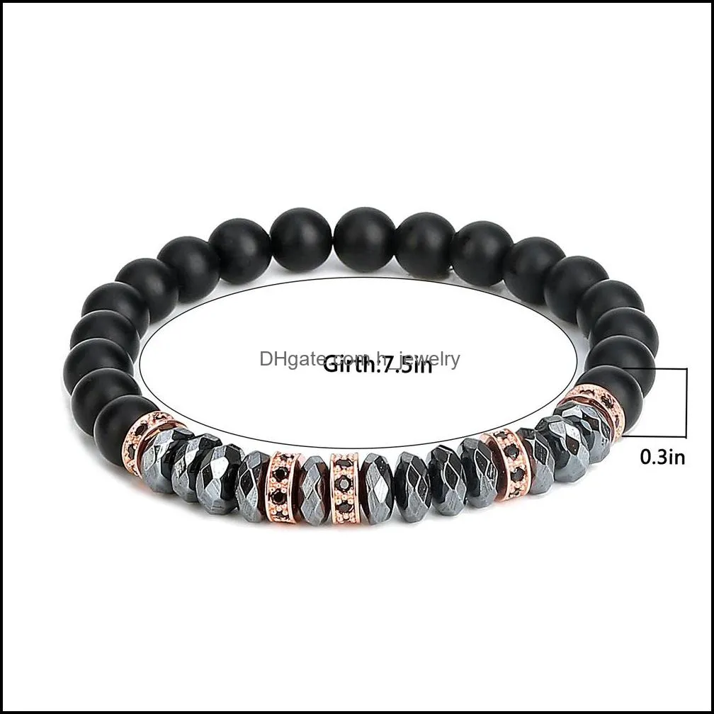 bead bracelets for men charm black bull matte onyx stone bangle fashion 8mm charm ox head bracelets & bangles jewelry