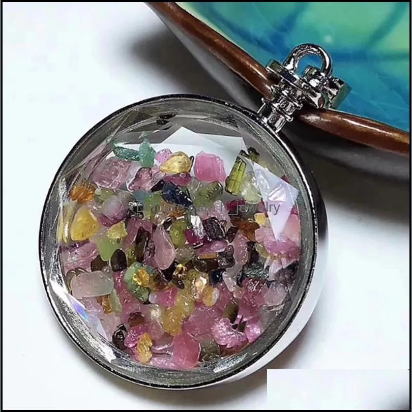 chakra healing crystal wishing bottle pendants necklace for womens girls tumbled rock wicca tumble stone reiki energy pendant