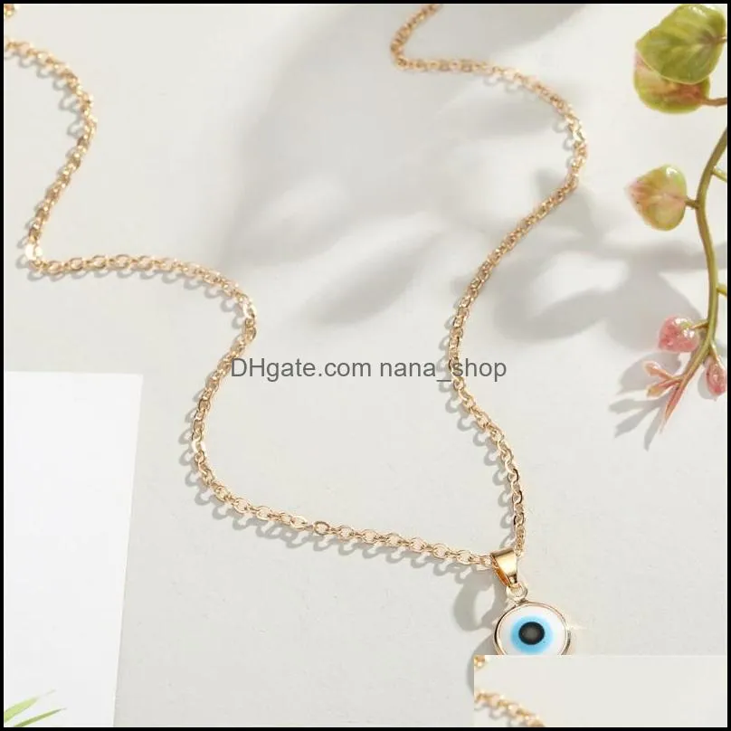 inspired jewelry gold color clavicle chains eye pendant necklaces boho ethic turkish evil eyes necklace for women gift