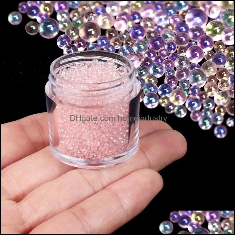 nail art decorations 10ml stained glass beads rhinestone jewelry decoration aurora crystal colored pearls 3d charms manicure