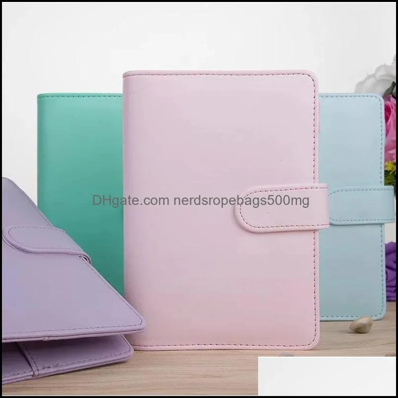 sea 5 colors a6 empty notebook binder 19*13cm loose leaf notebooks pu faux leather cover file folder spiral planners scrapbook 270 s2