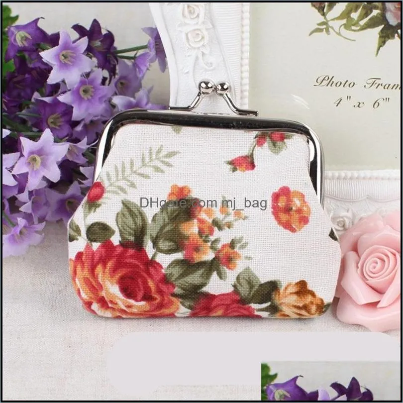 rose flowers handbag coin purse cloth colorful white black big container fashion wallet ladies women 1 6qs c2