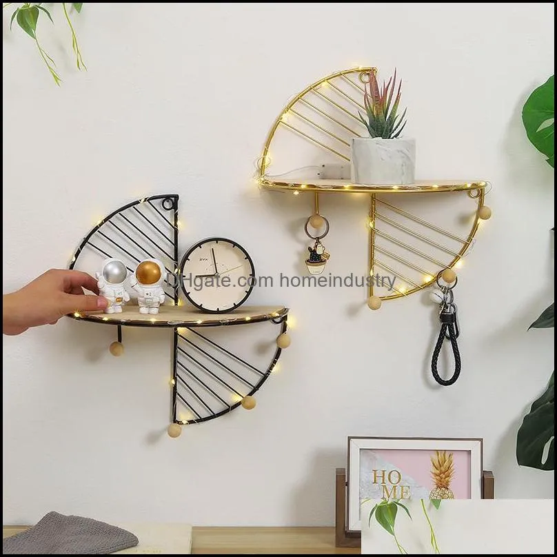 hooks & rails metal wall decoration shelf hallway hanging shelves for living room artcrafts features display rack flower pot holder