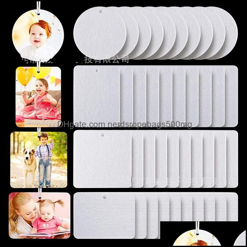 sublimation blank air freshener 10*7cm felt material sheet white unscented home fragrances car air fresheners with string 1200pcs 718