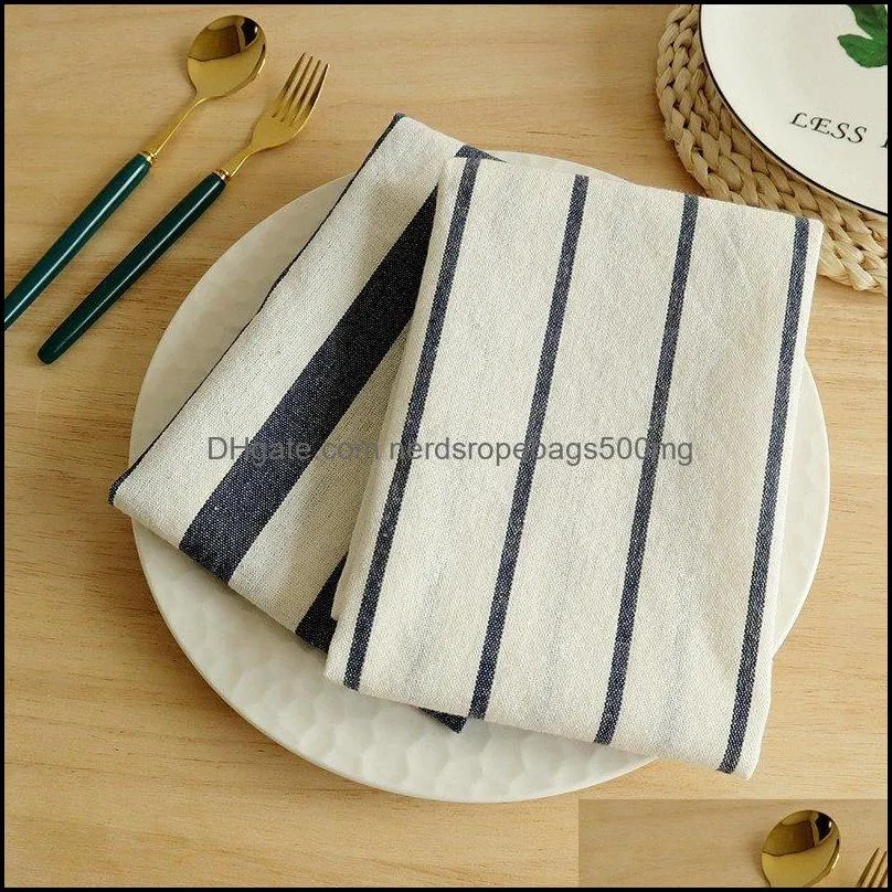 napkin cloth japanese yarn-dyed  pure cotton mat table mat cloth napkin fashion simple hotel pendant photo background cloth 3 n2