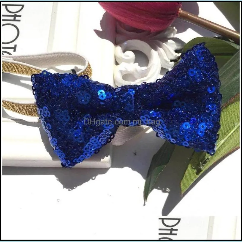 adjustable sequins bowknot polychromatic comfortable elastic cat dog neck strap fashion pet ornaments bow tie 2 3ay g2