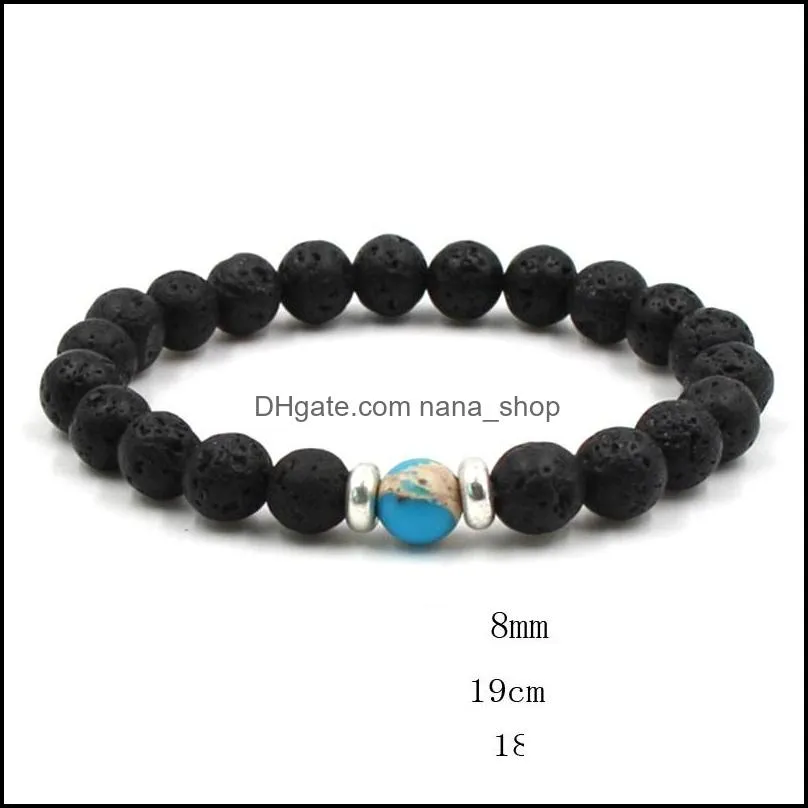 hot natural cross black lava stone beads elastic bracelet essential oil diffuser bracelets volcanic rock beaded hand strings jewelry