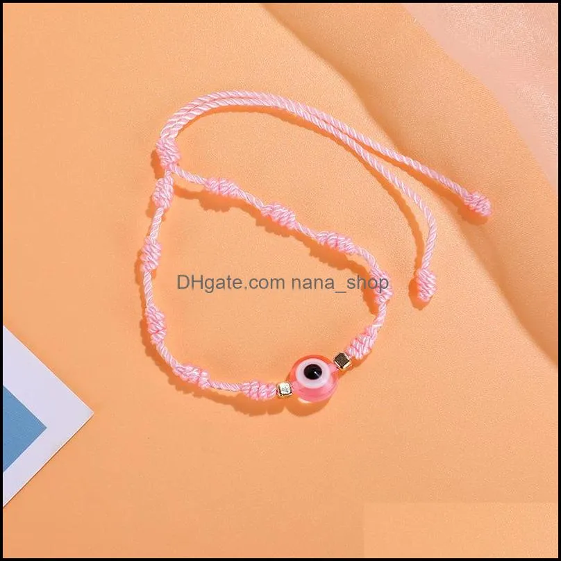 summer candy color evil eye bracelet lucky knot friendship jewelry charm bracelets lovely women men pulseras