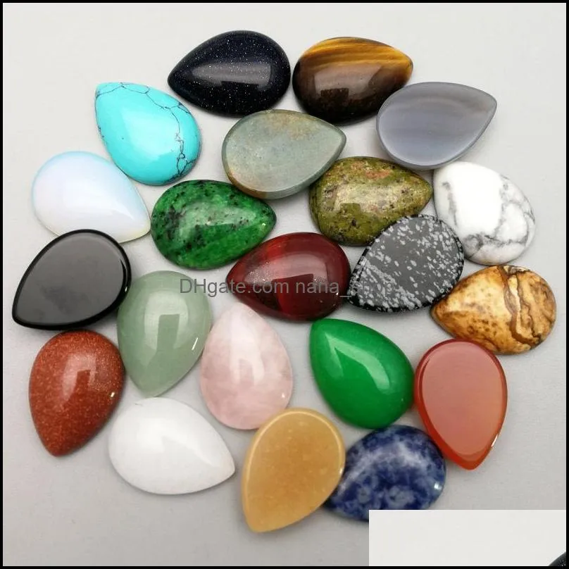 25x18mm flat back assorted loose stone waterdrop cab cabochons beads for jewelry making healing crystal wholesale