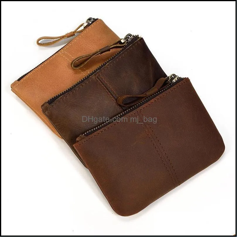 fashion genuine leather handbags coin purses retro cowhide square classic wallet card key small container hot sale 19lf c2