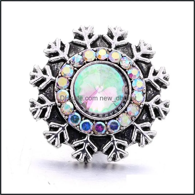 rhinestone gadget 18mm snap button clasp flower charms for snaps diy christmas jewelry findings suppliers gift