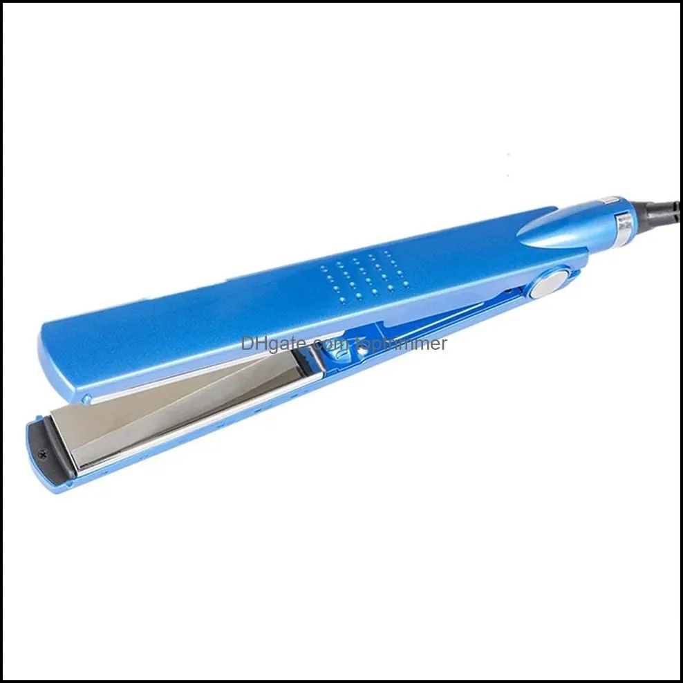 nano titanium hair straightener & curler flat iron lcd tool for salon hair styling fast heating brush curler wand3025