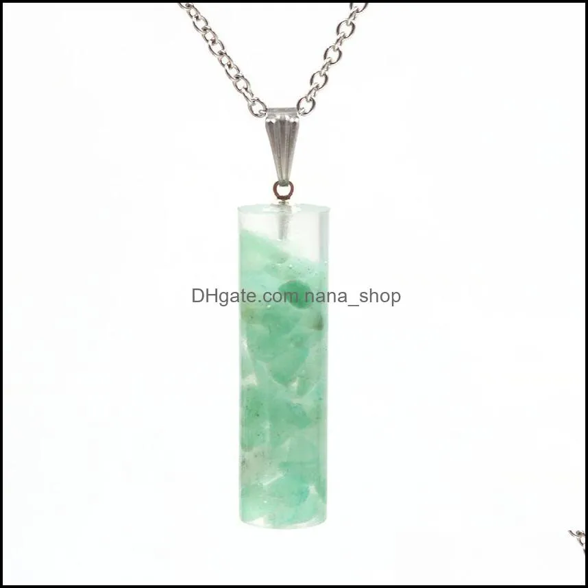 handmade raw quartz column pendant necklace for women men crystal point pendants jewelry