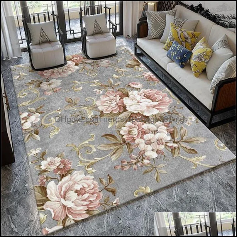 new 3d floral printed large home carpets for living room bedroom area rug anti slip flowers carpet for kitchen floor mat decor 634 v2