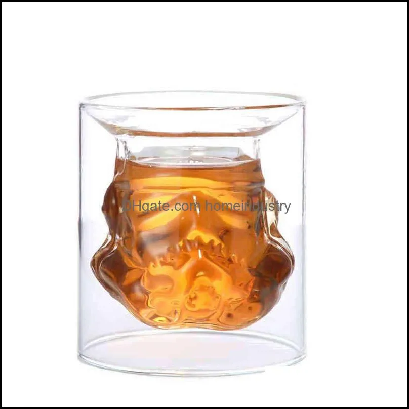 storm trooper shape double wall cup bar brandy beer whiskey creative wine glass home breakfast milk coffee cups