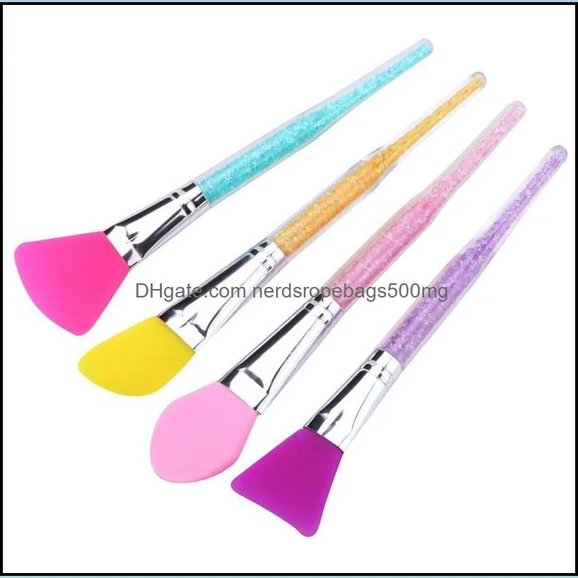 silicone shining handle makeup brushes soft facial mask brush multi function color cleaning tools lady cosmetics home 2 2wy g2