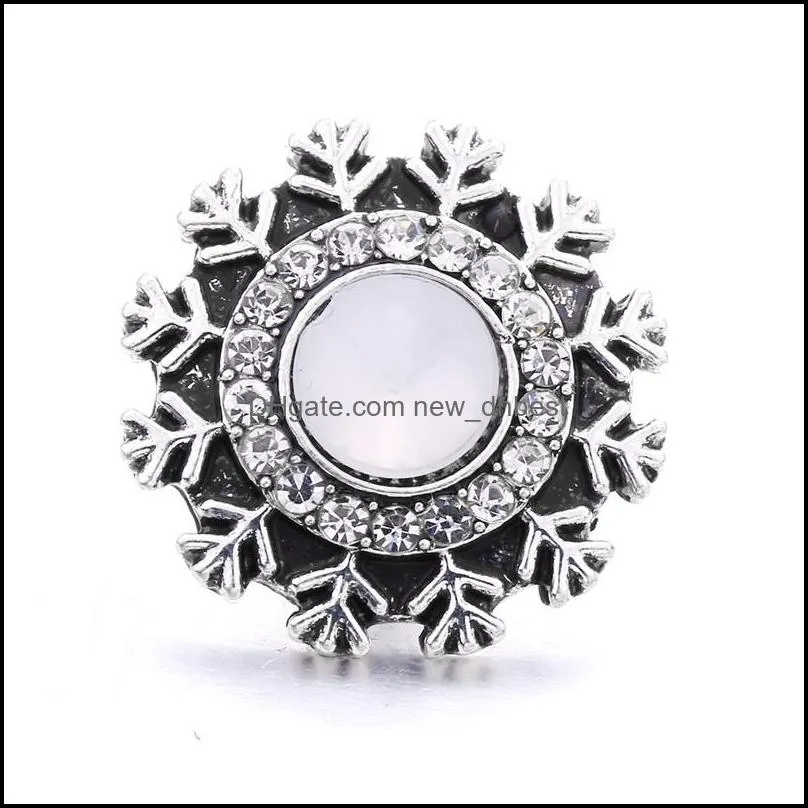 rhinestone gadget 18mm snap button clasp flower charms for snaps diy christmas jewelry findings suppliers gift