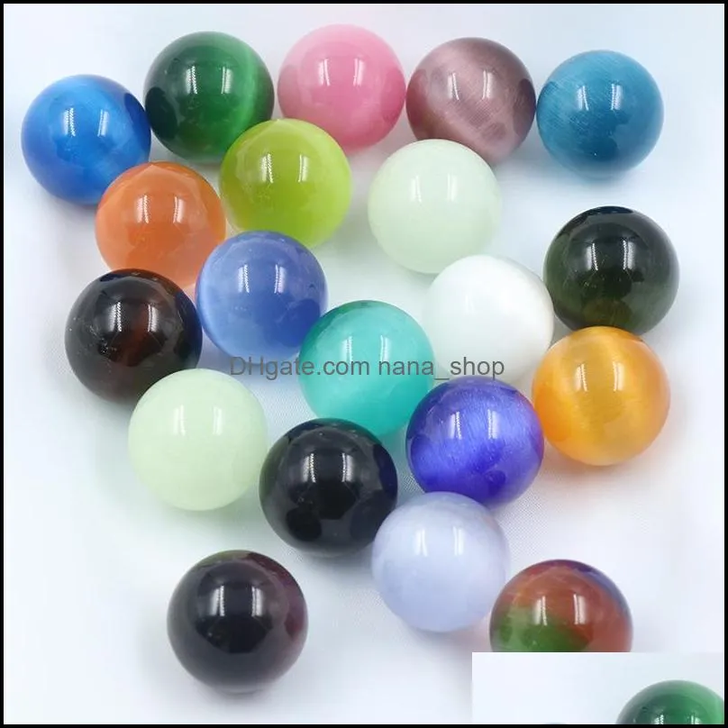 non-porous-ball 20mm cat`s eye opal stone bead natural healing crystal mascot massage accessory minerale gemstone reiki home decoration