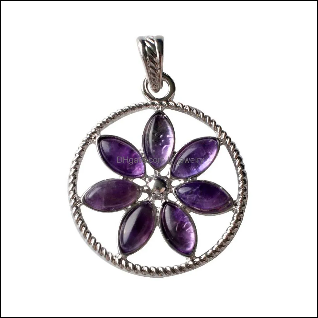 7 petals flower pendant ladies color rainbow romantic pendant necklace daily clothes wild