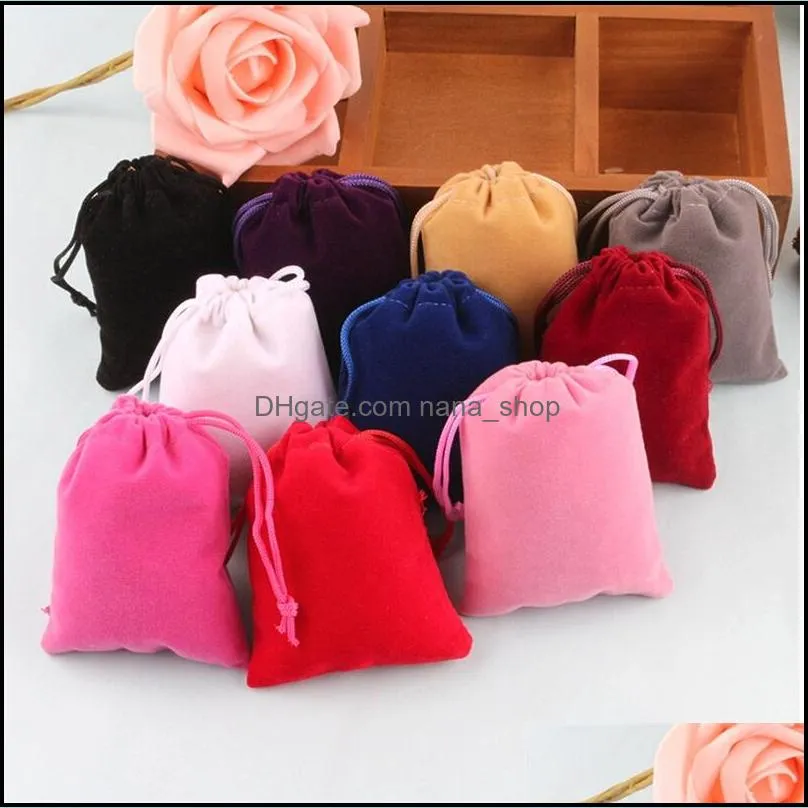 velvet5x7 drawstring pouch bag/jewelry bag,christmas wedding gift bags & pouches de bijoux velvet bagche 100pcs 638 q2