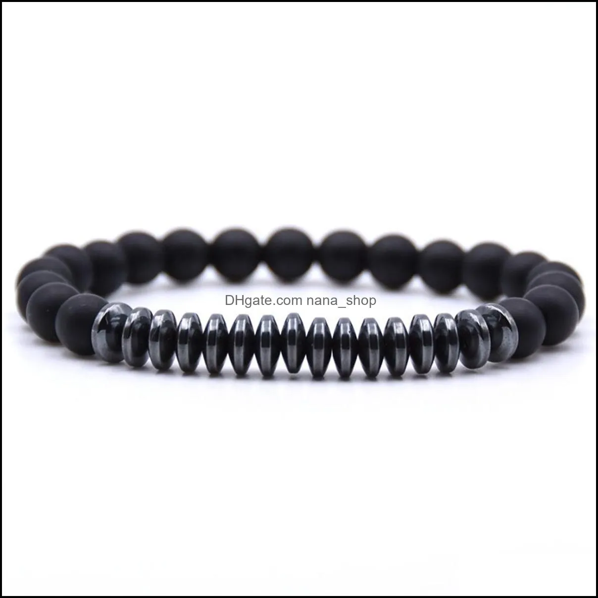 10pc/set free shipping black men 8mm beads bracelet set for men women healing energy bracelets handmade jewelry