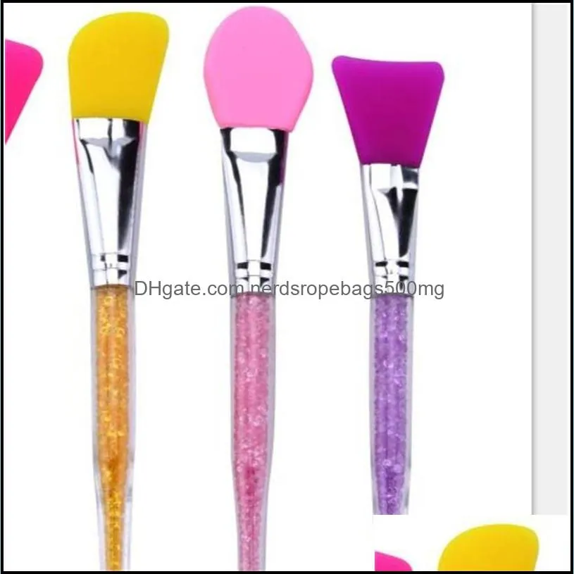 silicone shining handle makeup brushes soft facial mask brush multi function color cleaning tools lady cosmetics home 2 2wy g2