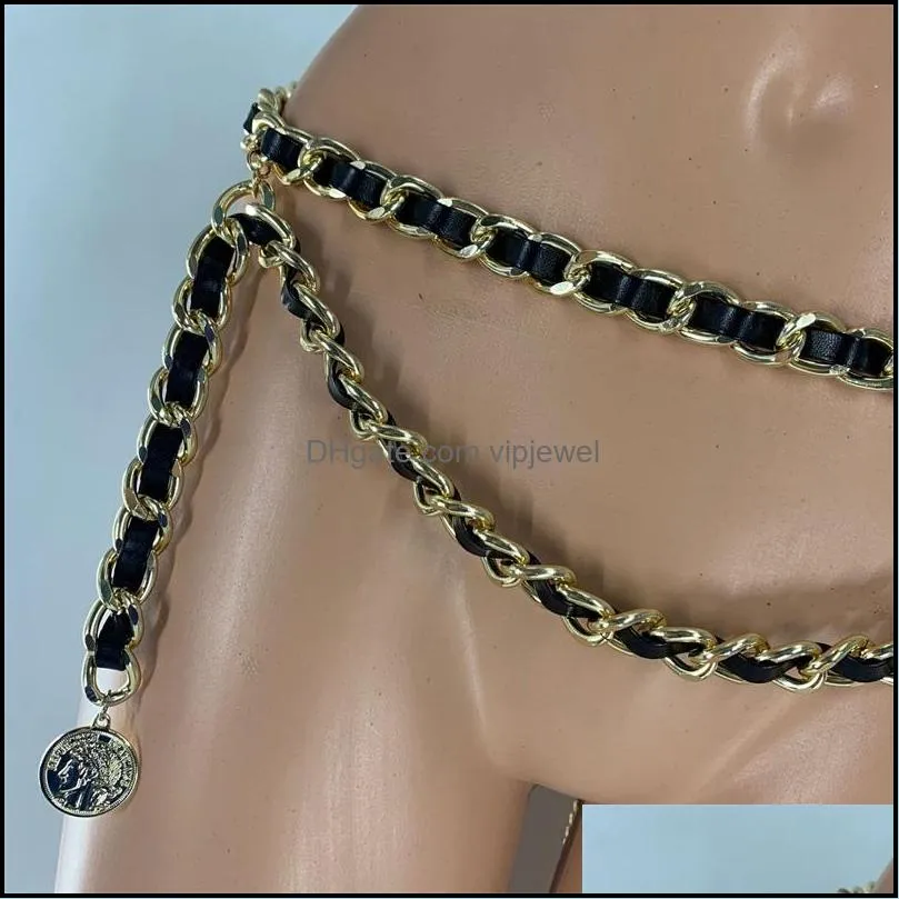female fringe alloy metal chain belt for women tassel flannel gold belt ladies exaggerated vintage flocking waist chain65 q2