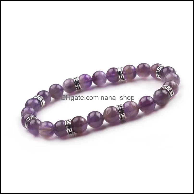 2017 8mm popular natural stone volcanic rock yoga bracelet, can promote the new generation to ensure the health of the human body