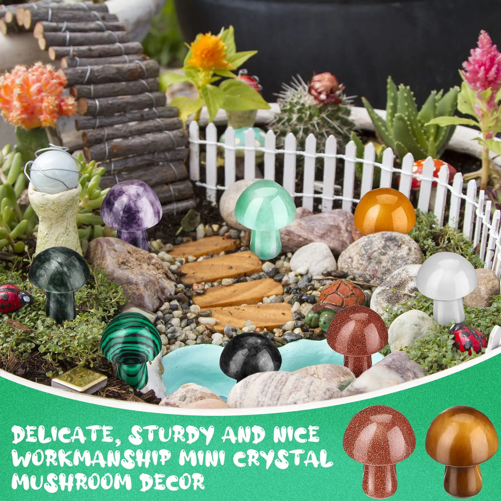 crystal mushroom multicolored agate sculpture crystal mushroom decorations mini mushroom stone polished crystals and gemstones for heal balancing meditation yoga home decoration craft