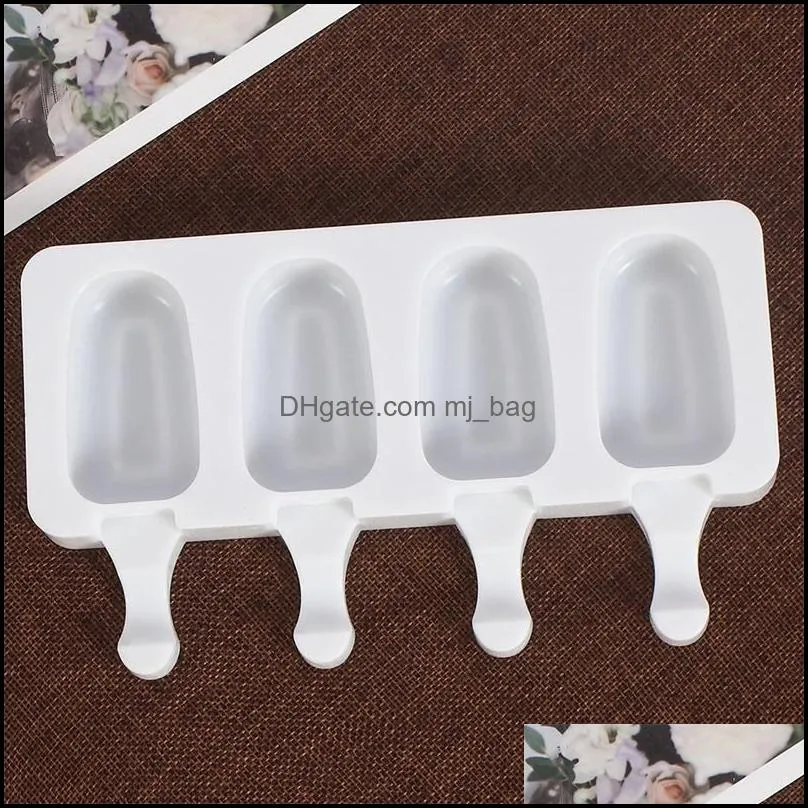 simplicity white silicone mould solid color ellipse ice cream mold household moulds popsicle chocolates new arrival 5 5fs p2