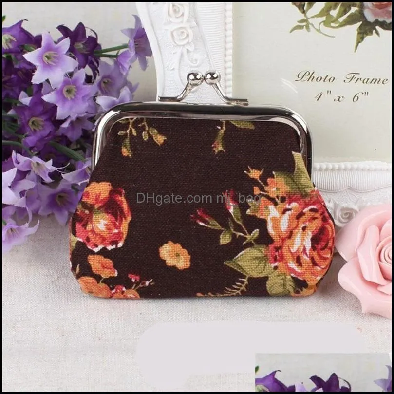 rose flowers handbag coin purse cloth colorful white black big container fashion wallet ladies women 1 6qs c2