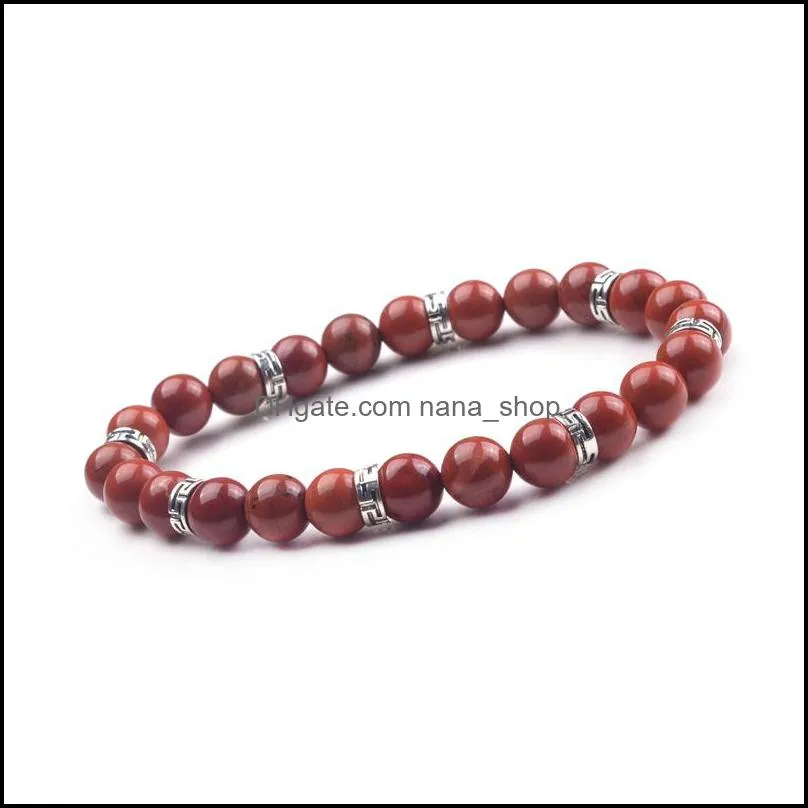 2017 8mm popular natural stone volcanic rock yoga bracelet, can promote the new generation to ensure the health of the human body