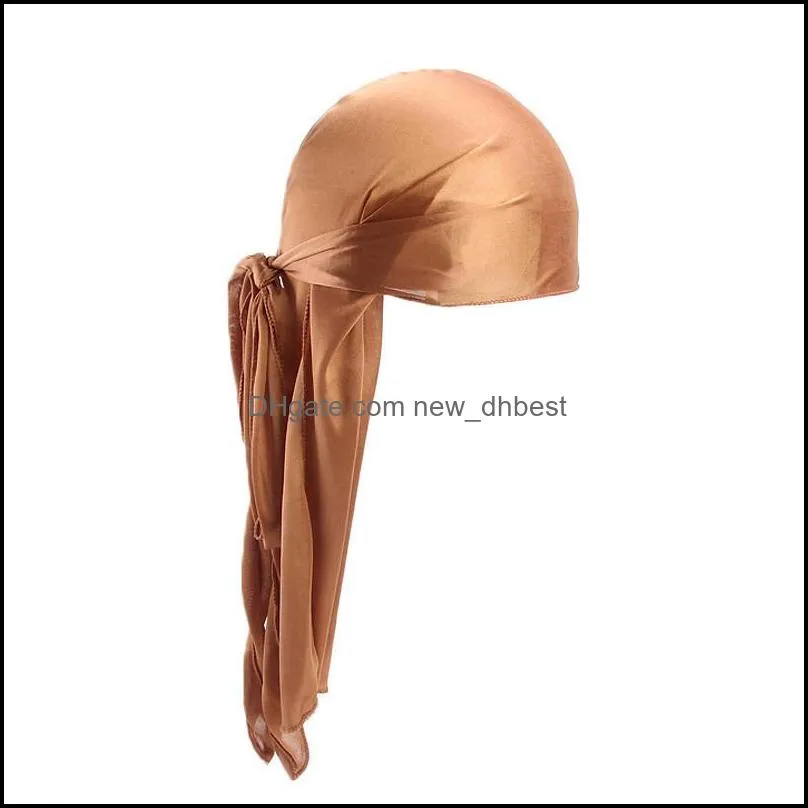 fashion men satin durags bandanna turban wigs pirate hat men silky durag headwear headband dlh385 262 r2