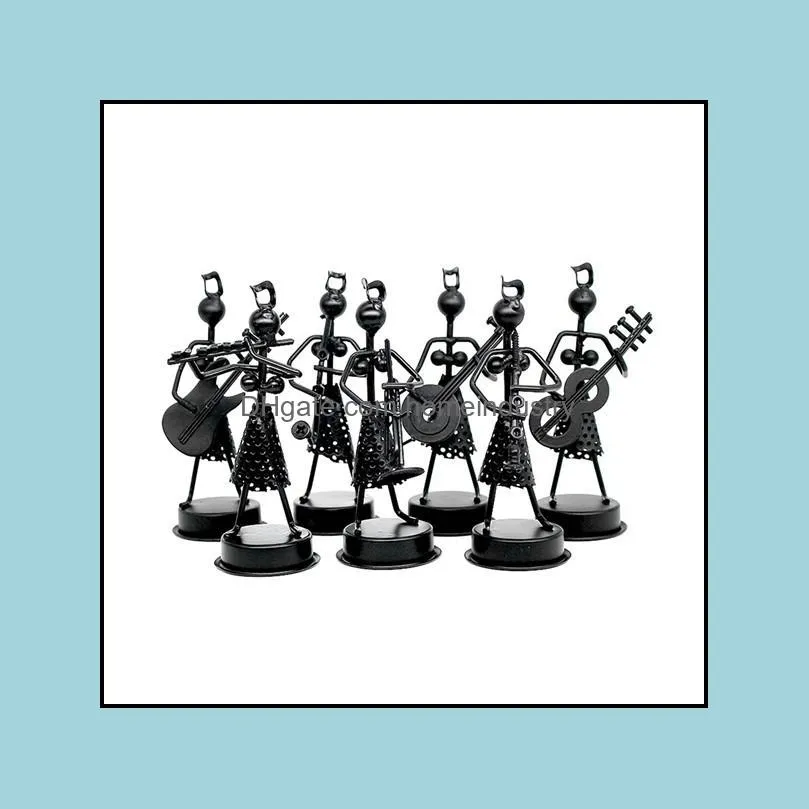 1pc mini iron music band model miniature musicians figurines arts craft decorations party gift favor random design1