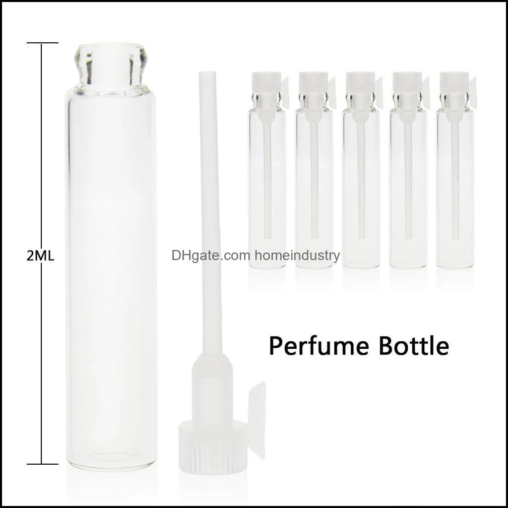 2ml mini glass perfume small sample vials bottle empty laboratory liquid fragrance test tube trial bottles