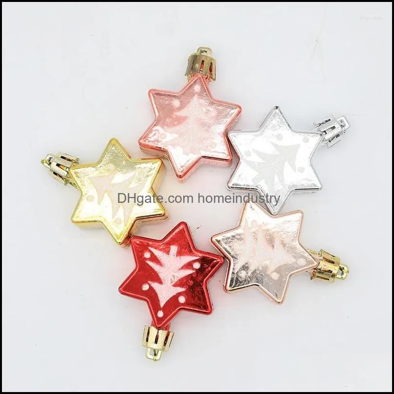 party decoration 5 pcs/set glitter christmas baubles ornament star ball home garden for tree