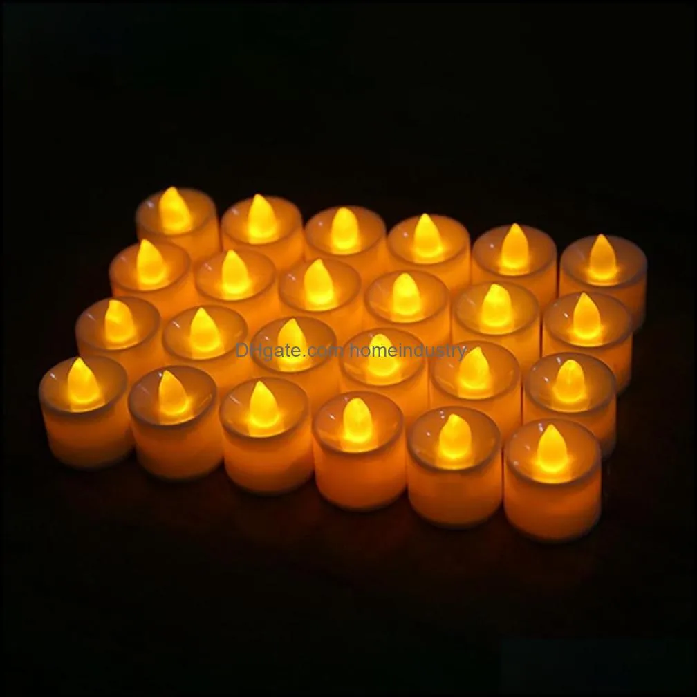 1 pcs reusable battery powered led flameless candle light romantic colorful wedding birthday party courtship light lamp