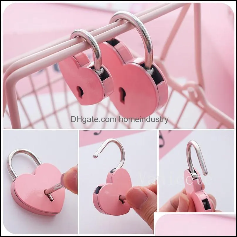 valentine day 11 colors heart shaped concentric lock metal mulitcolor key padlock gym toolkit package door locks supplies t9i001714