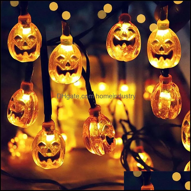 10led halloween decoration pumpkin spider bat skull string lights lamp diy hanging horror halloween for home party supplies