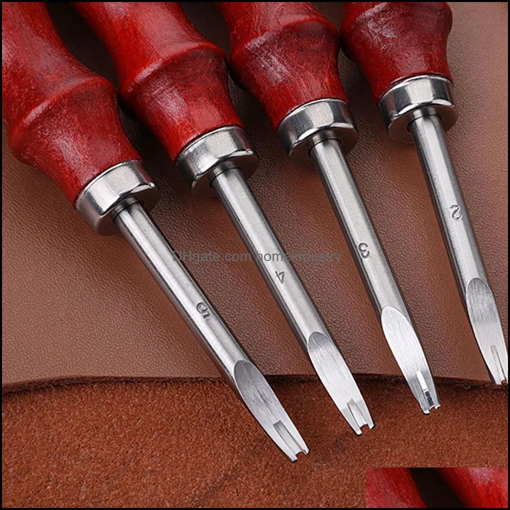 1pc 0.8/1.0/1.2/1.5mm leather edge beveler tools skiving beveling knife cutting hand craft tool with wood handle diy tools