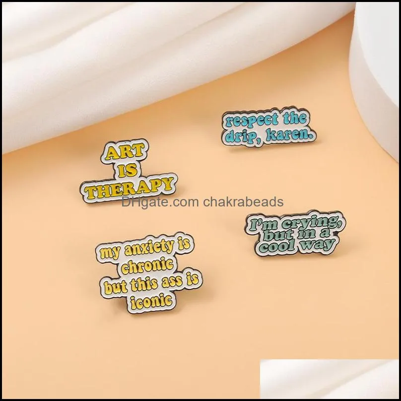 european color letter series alloy clothes brooches unisex enamel paint words clothes badges buckle for backpack bags sweater skirt lapel pin brooch